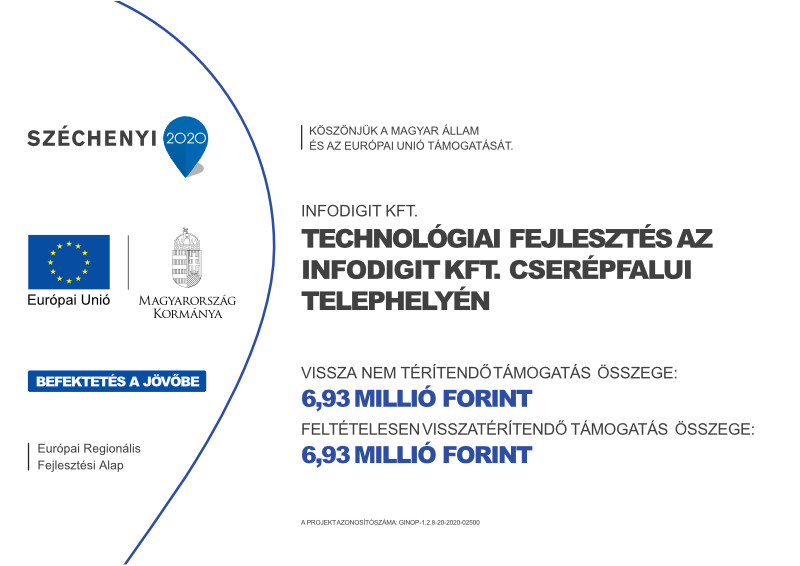 Technológiai fejlesztés az Infodigit Kft. Cserépfalui telephelyén
